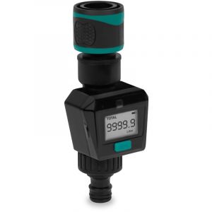 VONROC Compteur d'eau - Numérique - Incluant les raccords de tuyaux et la batterie