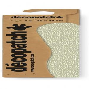 decopatch C879C - Une Pochette de 3 Feuilles papier - Motifs imprim&eacute;s, points blancs fond vert - 30x40 cm