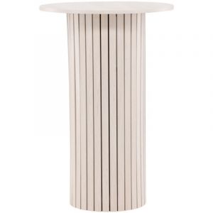 Table de bar 2 personnes ronde en bois et métal - Beige - Haron