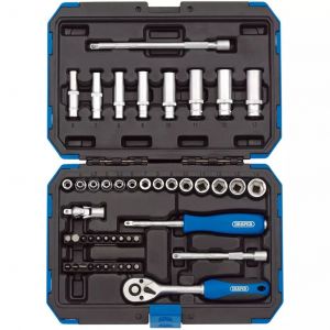 Draper Tools Tools Jeu de douilles d'entraînement métrique 47 pcs 1/4" 16355