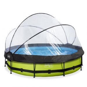 Image de Piscine couverte EXIT Lime ø360x76cm avec pompe filtrante vert