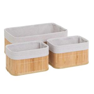 Lot de 3 panières de rangement en bambou
