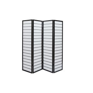 Miliboo Paravent japonais en bois noir et papier de riz GIBON