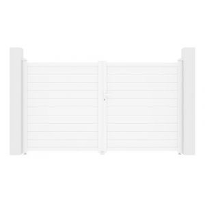 Portail battant al ini plein L305 x H181 cm blanc NAZARIO