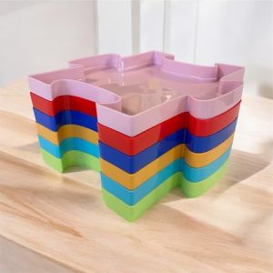 Professor Puzzle - Plateaux De Tri pour Puzzle de 500 Pièces Et Plus - 6 Plateaux emboîtables De Couleurs Vives Et Harmonieuses pour Trier Vos Pièces de Puzzle