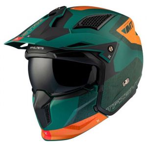 Casque moto trial simple ecran transformable avec mentonniere amovible MT Helmets Streetfighter Sv Totem C6 (Ece 22.06)