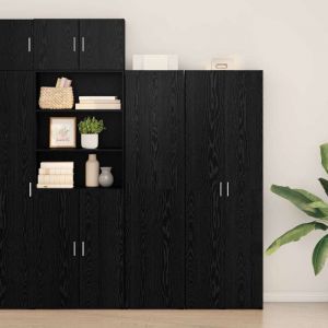 VidaXL Haut de meuble en ch&ecirc;ne noir 45x42.5x185 cm Bois d'ing&eacute;nierie