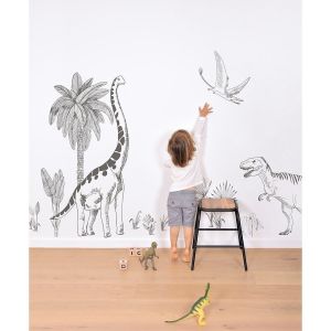 Image de Lilipinso Stickers XL dinosaure, t-rex et palmier, Made in France