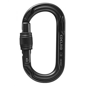 Edelrid Mousqueton ovale Power 2500 Screw II avec manchon étroit, couleur : nuit