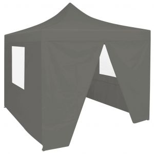 VidaXL Tente de réception pliable avec 4 parois 2x2 m Acier Anthracite
