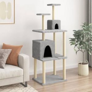 VidaXL Arbre à chat avec griffoirs en sisal Gris clair 167 cm