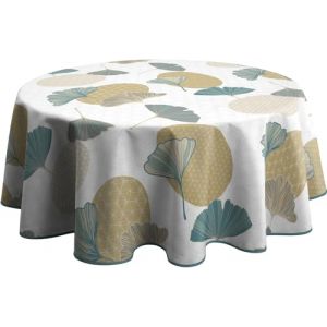 Le linge de Jules Nappe Anti-Taches Kobe Bleu - Ronde 160 cm