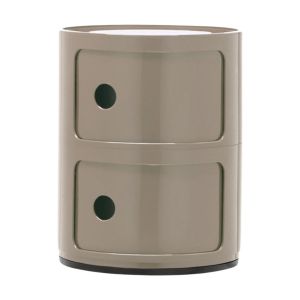 Kartell Table de chevet dove grey 2 tiroirs Componibili