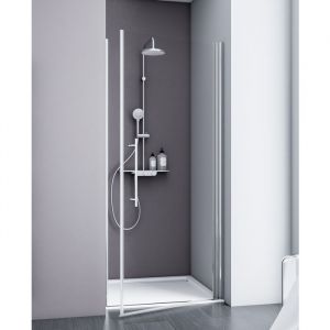 Schulte-ufer Porte de douche pivotante, verre 5 mm anticalcaire, style, profilé aspect chromé, 60 x 192 cm