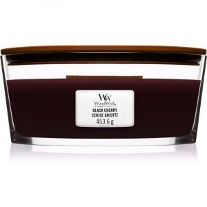 Woodwick Black Cherry bougie parfumée avec mèche en bois (hearthwick) 453 g