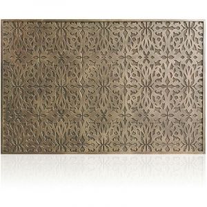 Image de Tête de lit orientale en bois sculpté Taghazoute L185cm Marron et or