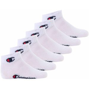 Champion Core Socks Junior 6PP Quarter Chaussettes de Doublure, Bianco, 31-34 Unisexe-Enfants et Adolescents