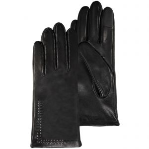 Isotoner Gants en cuir d'agneau pleine fleur, doublés soie, tendance et modernes