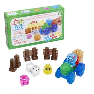 Goliath JELLY BLOX - Kit La Ferme - 18 Blocs Construction Tactiles pour Créer sa Ferme - Animaux, Tracteur & Accessoires - Jeu de Consrtuction Sensoriel pour Enfants dès 2 ans - Blocs Souples & Flexibles