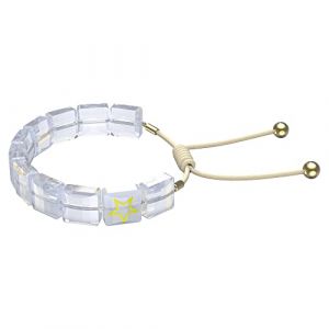 Swarovski Bracelet Letra, Étoile, Blanc, Métal doré Jaune