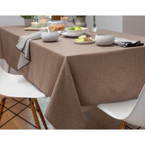 Image de Nappe ronde 180x180 marron en polyester