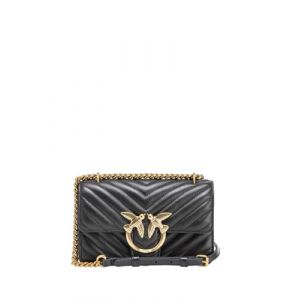 Pinko Sheep, Love One Mini DC Mouton Nappa C Femme, Z99Q_Nero-Antique Gold