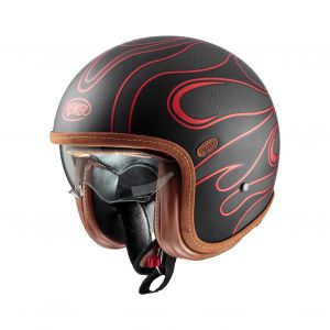 Premier Helmets Casque Ouvert Vintage,Platinum Ed. Carbon FR Red Chromed BM,XS