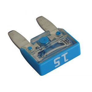 Aerzetix 10 fusibles 15A bleu 11.9mm 6V 12V 24V 36V