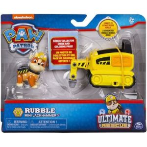 Spin Master Set Pat Patrouille Chien Ruben Avec Son Excavatrice Marteau Piqueur- Figurine - Paw Patrol Ultimate