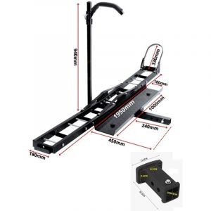 Sicoba Porte-Moto Attelage Scooter avec Rampe de chargement 227kg + Adaptateur 2'' 83x56mm