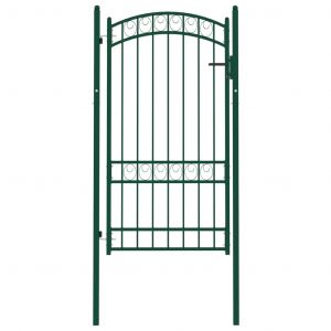 VidaXL Portail de clôture avec dessus arqué Acier 100x175 cm Vert