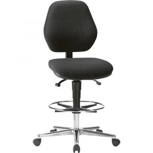 Certeo Bimos Siège haut, mobile - hauteur réglable par lift à gaz de 660 à 920 mm - habillage tissu anthracite - Coloris habillage: anthracite