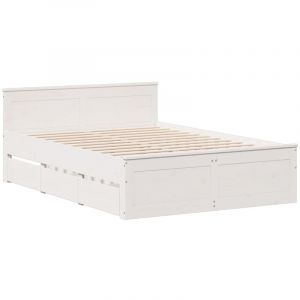 VidaXL Cadre de lit sans matelas avec tête de lit blanc 160x200 cm
