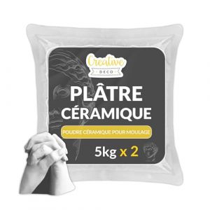 Creative Deco 10 kg Platre pour Moulage | Plâtre Ceramique | Poudre de Ceramique pour Moulage | Alginate Moulage | Idee Cadeau