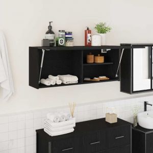 VidaXL Armoire murale de bain noir 100x25x40 cm bois d'ingénierie