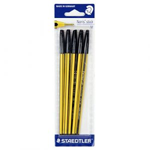 Staedtler Lot de 5 stylos à bille Noris Stick Noir 5 pièces