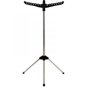 Relaxdays Séchoir à linge, pour 27 cintres, pliable, charge max 15 kg, H x P : 143 x 56 cm, noir/silver