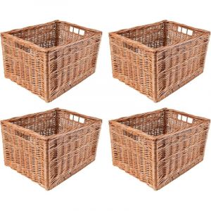 Creative Home - 4x Panier de Rangement en Osier Naturel - 40 x 30 x 24 cm