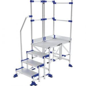 Tubesca Plateforme Méca Modul 4 marches - 1m - 2 garde-corps - 1 rampe