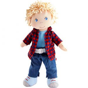 Haba 302843 - Poupée Nick Soft Boy avec des cheveux blonds, des yeux bleus et un visage brodé pour les 18 mois et plus