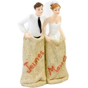 Hobi Figurine Couple Mariés Course en Sac - Blanc - Mixte