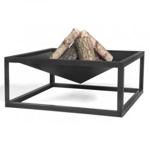 Farmcook Brasero de jardin carr&eacute; square en acier-70 cm-Acier naturel---Acier naturel