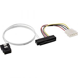 Inline Câble SAS Mini SAS SFF-8087 à 1x SAS SFF-8482 + alimentation 0,5 m