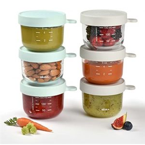 Beaba 6 portions en verre 150mL b&eacute;b&eacute; bleu