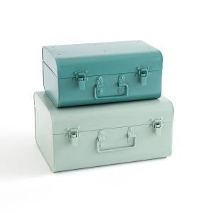 Lot de 2 malles en métal Masa Vert Clair Grisé / Sauge Taille Taille Unique