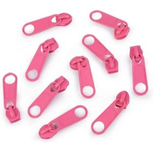 Cyclingcolors 10x Curseur N°5 Non Verrouillable pour Fermeture éclair à Glissière Spirale Zipper Tirette Métal idéal Jupe Vêtement Robe Maroquinerie Confection