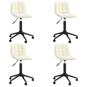 VidaXL Chaises pivotantes à manger lot de 4 crème velours Crème