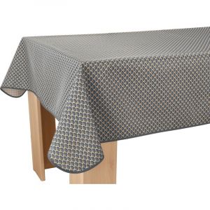 Nappe Anti-taches Paon anthracite - Rectangle 150 x 350 cm
