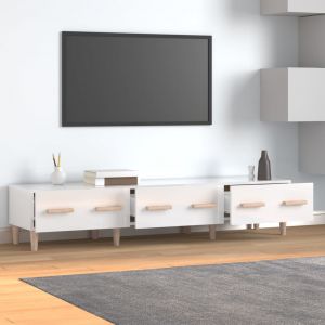 VidaXL Meuble TV Blanc brillant 150x34,5x30 cm Bois d'ingénierie 812642