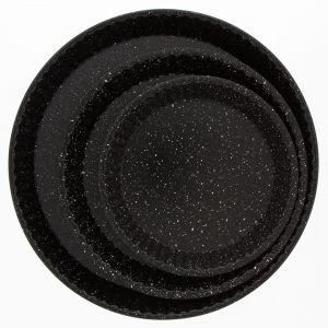 Image de Marmiton Lot de 3 moules &agrave; tarte &Oslash; 20, 25 et 31 cm rev&ecirc;tement "Fa&ccedil;on pierre" - Gamme TENTATION.